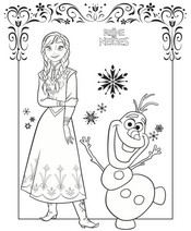 coloriage reine des neiges anna et olaf